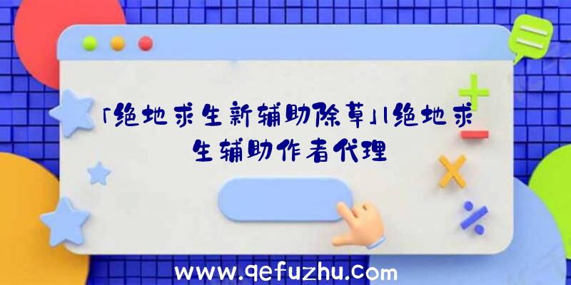 「绝地求生新辅助除草」|绝地求生辅助作者代理